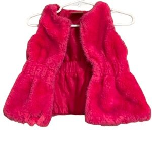 First Impressions Baby Girls Vibrant Pink Faux Fur Little Vest Sz-6-9 Months